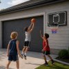 Basketbalový koš závěsný zahradní černý 90 cm