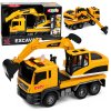 Autíčko Nákladní auto s bagrem Pohyblivá lžíce Měřítko 1:14 Žluté