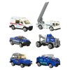Kamion TIR transportér s vystřelovačem + kovová policejní auta 11