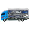 Kamion TIR transportér s vystřelovačem + kovová policejní auta 5