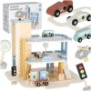 Garaz drewniany parking samochodowy pietrowy stacja benzynowa 178925