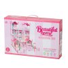 Domek dla lalek willa rozowa DIY 4 poziomy mebelki 106929%282%29