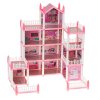 Domek dla lalek willa rozowa DIY 4 poziomy mebelki 106917%282%29