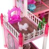 Domek dla lalek willa rozowa DIY 4 poziomy mebelki 106922%282%29