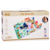 Pastelová dřevěná stavebnice Městečko + Puzzle podložka 115 dílků