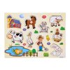 Dřevěné puzzle Farma s úchyty 10 dílků 4