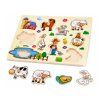 Dřevěné puzzle Farma s úchyty 10 dílků