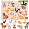 Dřevěné puzzle Farma 10 dílků s anglickými slovíčky
