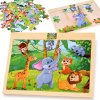 Dřevěné puzzle Divoká zvířata 40 dílků