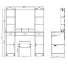Velký kosmetický stolek s LED zrcadlem se skříňkami a zásuvkami 141x114x39 cm Bílý 6