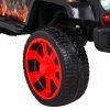 Ramiz Jeep Raptor 4x4, kožená sedačka, 2 místné černé s plameny