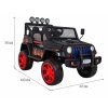 Ramiz Jeep Raptor 4x4, kožená sedačka, 2 místné černé s plameny