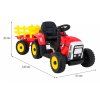Elektrický traktor s přívěsem, 2.4GHz červený 2