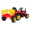 Elektrický traktor s přívěsem, 7.4GHz červený 7