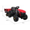 Elektrický farmářský traktor s přívěsem červený 2
