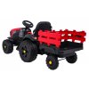 Elektrický farmářský traktor s přívěsem červený 5