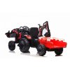 Dětský elektrický traktor STRONG s přívěsem červený 1