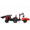 Dětský elektrický traktor STRONG s přívěsem červený 5