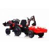 Dětský elektrický traktor STRONG s přívěsem červený 7