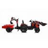 Dětský elektrický traktor STRONG s přívěsem červený 9