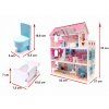 Dřevěný domeček pro panenky MDF 70 CM s LED Růžový 3
