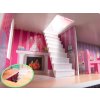 Dřevěný domeček pro panenky MDF 70 CM s LED Růžový 9