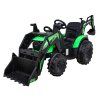 Dětský elektrický traktor STRONG s přívěsem zelený 2
