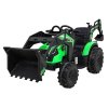 Dětský elektrický traktor STRONG s přívěsem zelený 6