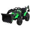 Dětský elektrický traktor STRONG s přívěsem zelený 7