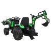 Dětský elektrický traktor STRONG s přívěsem zelený 9