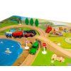 Dřevěná vláčkodráha a auto dráha s mapou města puzzle 6