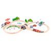 Dřevěná vláčkodráha a auto dráha s mapou města puzzle 13