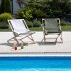 Dřevěné khaki zahradní polohovací lehátko Komfort PATIO 3