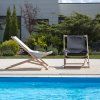 Černé dřevěné zahradní polohovací lehátko Komfort PATIO 2