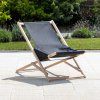 Černé dřevěné zahradní polohovací lehátko Komfort PATIO 1