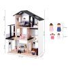Moderní dřevěný domeček pro panenky ve stylu LOFT s panenkami a nábytkem 5