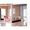 Moderní dřevěný domeček pro panenky ve stylu LOFT s panenkami a nábytkem 10