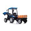 Elektrický traktor Mega D68 s přívěsem modrý 12