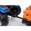 Elektrický traktor Mega D68 s přívěsem modrý 15