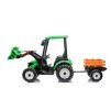 Elektrický traktor Mega D68 s přívěsem zelený 17