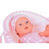 Panenka Newborn s králíčkem v košíku 32 cm Růžová 2