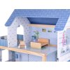 Domeček pro panenky + nábytek 3 patra terasa dřevěný blankytně modrý 6