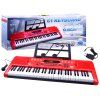 Klávesy Keyboard s mikrofonem 61 kláves červené