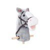 Plyšový koník Hobby Horse se zvuky cvalu a řehtání + pohyblivá tlama šedý