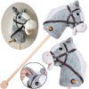 Plyšový koník Hobby Horse se zvuky cvalu a řehtání + pohyblivá tlama šedý