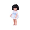 Panenka Lovely Girl 33 cm černé krátké vlasy bílé šaty